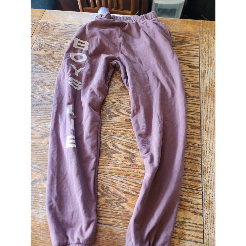 BOYS LIE hatchet cemetery maroon sweatpant sz Medium - Picture 2 of 5
